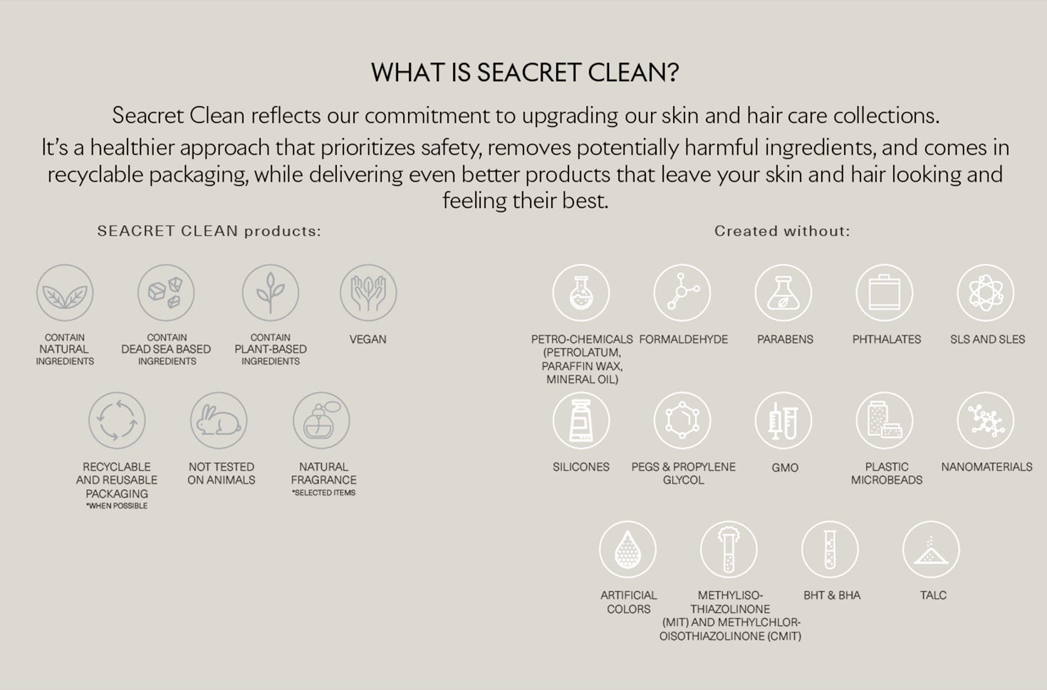 Seacret Clean Cosmetics